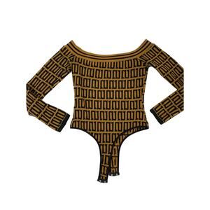 Brown and Black Body Suit